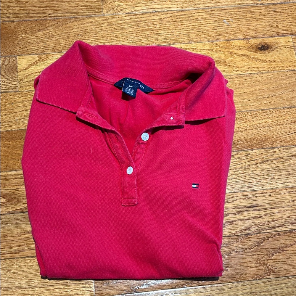 Tommy Hilfiger Vibrant Red Collared Shirt